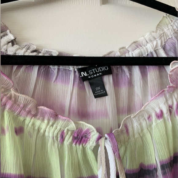 Multi Coloured Plus Blouse - Picture 2 of 5